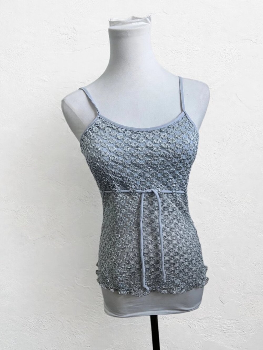 Vintage Y2K Periwinkle Lace Camisole Tie Waist Fairy Whimsigoth